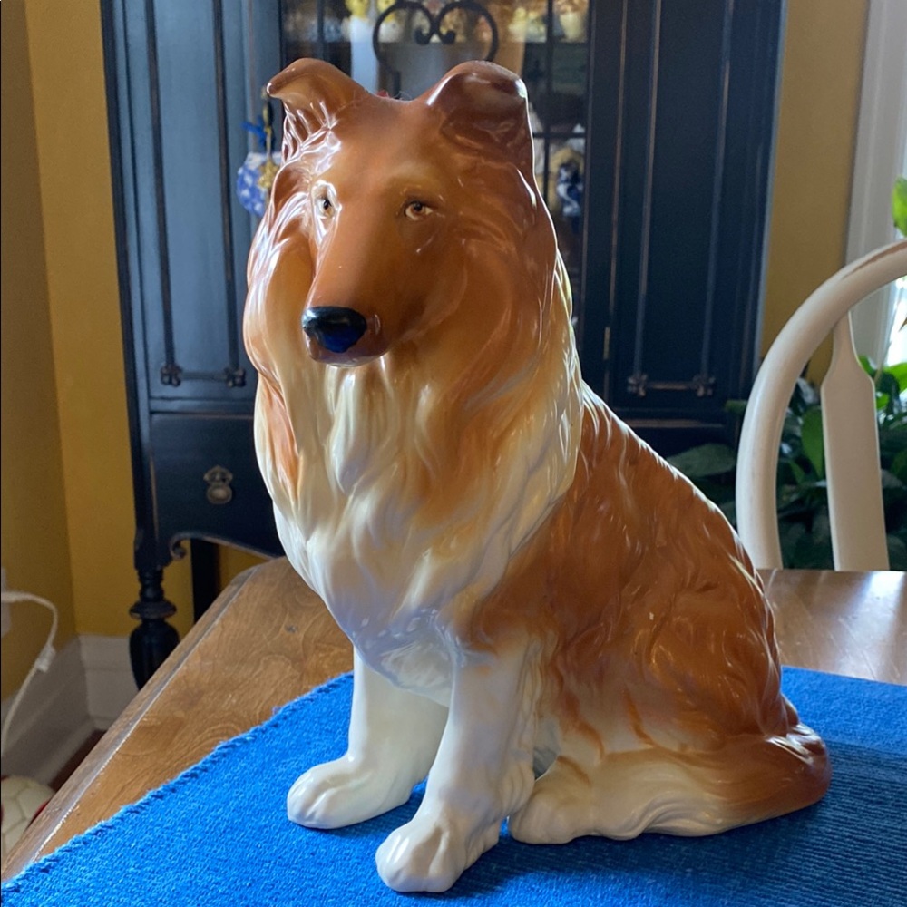 Ceramic Collie Dog Figurine